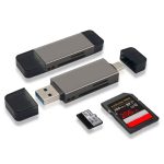 SD/Micro SD Card Reader, USB 3.2 and USB-C to SD/TF Memory Card Adapter, Support UHS-I SDHC/SDXC/MicroSD, Suitable for Mac, Macbook, Computer, Laptop, iPad 10, iPhone,Support 2TB memory card/5Gbps high-speed transmission/plug and play - Gold