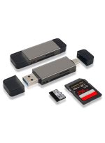 SD/Micro SD Card Reader, USB 3.2 and USB-C to SD/TF Memory Card Adapter, Support UHS-I SDHC/SDXC/MicroSD, Suitable for Mac, Macbook, Computer, Laptop, iPad 10, iPhone,Support 2TB memory card/5Gbps high-speed transmission/plug and play - Gold