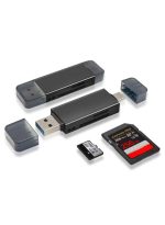 SD/Micro SD Card Reader, USB 3.2 and USB-C to SD/TF Memory Card Adapter, Support UHS-I SDHC/SDXC/MicroSD, Suitable for Mac, Macbook, Computer, Laptop, iPad 10, iPhone,Support 2TB memory card/5Gbps high-speed transmission/plug and play - black