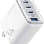 Anker Anker Zolo 70W Charger 4-Port A121C Fast charger Gan Technology and Compact for MacBook, iPad, iPhone 17/iPhone Series, Galaxy S26/S25 (White)
