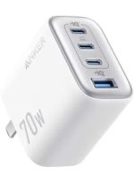Anker Anker Zolo 70W Charger 4-Port A121C Fast charger Gan Technology and Compact for MacBook, iPad, iPhone 17/iPhone Series, Galaxy S26/S25 (White)