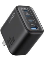 Anker Anker Zolo 70W Charger 4-Port A121C Fast charger Gan Technology and Compact for MacBook, iPad, iPhone 17/iPhone Series, Galaxy S26/S25 (Black)