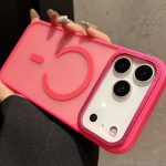 Mobile Phone Case iPhone 17 Pro [Compatible with MagSafe] Translucent Matte Magnetic Shockproof Anti-Fingerprint Protective Case 6.9 Inch Case, Bright pink