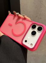 Mobile Phone Case iPhone 17 Pro [Compatible with MagSafe] Translucent Matte Magnetic Shockproof Anti-Fingerprint Protective Case 6.9 Inch Case, Bright pink