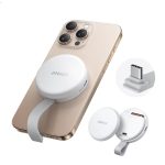 Anker MagGo USB-C Adapter ( 3-in-1, 10Gbp Data Transfer ) Portable Magnetic SD & TF 4.0 Card Slots Reader , with Built-in Cable For USB-C iPhone and More Devices -