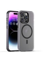 Drop-resistant, reinforced plastic back cover compatible with iPhone 15 Pro Max - Black