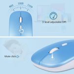 CT-1010 Wireless Keyboard and Mouse Combo – Slim, Rechargeable, Bluetooth & 2.4GHz – Ultra-Thin Keyboard with Mouse for Laptop, Tablet, PC, MacBook (blue) - Image 5