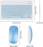 CT-1010 Wireless Keyboard and Mouse Combo – Slim, Rechargeable, Bluetooth & 2.4GHz – Ultra-Thin Keyboard with Mouse for Laptop, Tablet, PC, MacBook (blue) - Image 7