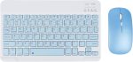 CT-1010 Wireless Keyboard and Mouse Combo – Slim, Rechargeable, Bluetooth & 2.4GHz – Ultra-Thin Keyboard with Mouse for Laptop, Tablet, PC, MacBook (blue)
