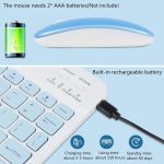 CT-1010 Wireless Keyboard and Mouse Combo – Slim, Rechargeable, Bluetooth & 2.4GHz – Ultra-Thin Keyboard with Mouse for Laptop, Tablet, PC, MacBook (blue) - Image 6