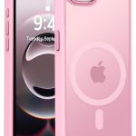 Mobile Phone Case iPhone 14 pro 6.1 inch [Compatible with MagSafe] Translucent Matte Magnetic Shockproof Anti-Fingerprint Protective Case Case, Pink