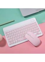 Touch CT-1010 Wireless Keyboard and Mouse Combo – Slim, Rechargeable, Bluetooth & 2.4GHz – Ultra-Thin Keyboard with Mouse for Laptop, Tablet, PC, MacBook (Pink) - Image 2