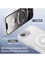 Mobile Phone Case iPhone 16e [Compatible with MagSafe] Translucent Matte Magnetic Shockproof Anti-Fingerprint Protective Case Case, Clear - Image 2