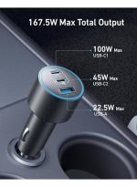 Anker Car Charger, 167.5W Max 3-port Car Charger Adapter, Usb-c Car Adapter For Macbook Pro/Air, Iphone 15/14 Series, Samsung S24/S23, Ipad, Airpods, Mp3 Player - Image 2