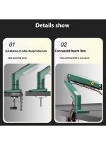 NB NORTH BAYOU NB F80 Series Monitor Mount – Adjustable Desk Stand, Fits 17"-30" Screens (Up to 19.8 lbs), Tilt, Swivel & Rotation - Green - Image 2