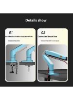 NB NORTH BAYOU NB F80 Series Monitor Mount – Adjustable Desk Stand, Fits 17"-30" Screens (Up to 19.8 lbs), Tilt, Swivel & Rotation - Sky blue - Image 3