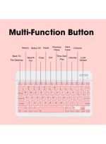 Touch CT-1010 Wireless Keyboard and Mouse Combo – Slim, Rechargeable, Bluetooth & 2.4GHz – Ultra-Thin Keyboard with Mouse for Laptop, Tablet, PC, MacBook (Pink) - Image 4