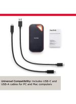 sandisk 4TB Extreme PRO Portable SSD V2, USB 3.2 Gen 2x2 Type-C, Up to 2000 MB/s Read & Write Speeds, 256-Bit AES Hardware Encryption, Carabiner Loop, IP65, Black - Orange | SDSSDE81-4T00-G25 - Image 5