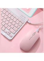Touch CT-1010 Wireless Keyboard and Mouse Combo – Slim, Rechargeable, Bluetooth & 2.4GHz – Ultra-Thin Keyboard with Mouse for Laptop, Tablet, PC, MacBook (Pink) - Image 3