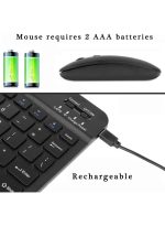 Touch CT-1010 Wireless Keyboard and Mouse Combo – Slim, Rechargeable, Bluetooth & 2.4GHz – Ultra-Thin Keyboard with Mouse for Laptop, Tablet, PC, MacBook (Black) - Image 5