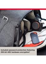 sandisk 4TB Extreme PRO Portable SSD V2, USB 3.2 Gen 2x2 Type-C, Up to 2000 MB/s Read & Write Speeds, 256-Bit AES Hardware Encryption, Carabiner Loop, IP65, Black - Orange | SDSSDE81-4T00-G25 - Image 6