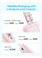 Anker Zolo Power Bank (2025 Upgraded Version), 45W Max Fast Charging, 20,000mAh Battery Pack, Dual Built-in USB-C Cables, USB-C&A Port, for iPhone 17/16 Series, Galaxy, MacBook, and More - Image 4