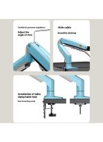 NB NORTH BAYOU NB F80 Series Monitor Mount – Adjustable Desk Stand, Fits 17"-30" Screens (Up to 19.8 lbs), Tilt, Swivel & Rotation - Sky blue - Image 6