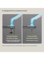 NB NORTH BAYOU NB F80 Series Monitor Mount – Adjustable Desk Stand, Fits 17"-30" Screens (Up to 19.8 lbs), Tilt, Swivel & Rotation - Sky blue - Image 4