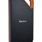 sandisk 4TB Extreme PRO Portable SSD V2, USB 3.2 Gen 2x2 Type-C, Up to 2000 MB/s Read & Write Speeds, 256-Bit AES Hardware Encryption, Carabiner Loop, IP65, Black - Orange | SDSSDE81-4T00-G25