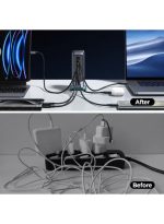 JOYROOM Jr‑Tcm02 65W Gan Multi‑Port Charger – Fast Charge 4×Usb‑C + 2×Usb‑A, 6‑Device Simultaneous Charging, Pps 3.3‑21V, Gan Efficiency, 1.5 M Detachable Cable, Usb‑C Pd & Qc Safety Dark Grey - Image 3