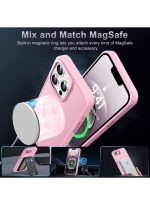 Mobile Phone Case iPhone 13 pro max 6.7 inch [Compatible with MagSafe] Translucent Matte Magnetic Shockproof Anti-Fingerprint Protective Case Case, Pink - Image 2