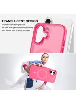 Mobile Phone Case iPhone 17 [Compatible with MagSafe] Translucent Matte Magnetic Shockproof Anti-Fingerprint Protective Case 6.9 Inch Case, Bright pink - Image 4