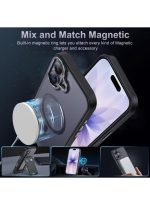 Mobile Phone Case iPhone 17 [Compatible with MagSafe] Translucent Matte Magnetic Shockproof Anti-Fingerprint Protective Case 6.9 Inch Case, Black - Image 3