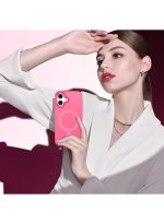 Mobile Phone Case iPhone 17 [Compatible with MagSafe] Translucent Matte Magnetic Shockproof Anti-Fingerprint Protective Case 6.9 Inch Case, Bright pink - Image 3