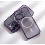 Mobile Phone Case iPhone 16 pro [Compatible with MagSafe] Translucent Matte Magnetic Shockproof Anti-Fingerprint Protective Case Case, Purple