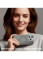 Mobile Phone Case iPhone 16 pro [Compatible with MagSafe] Translucent Matte Magnetic Shockproof Anti-Fingerprint Protective Case Case, Grey - Image 2