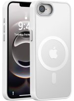 Mobile Phone Case iPhone 16e [Compatible with MagSafe] Translucent Matte Magnetic Shockproof Anti-Fingerprint Protective Case Case, Clear
