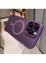 Mobile Phone Case iPhone 16 [Compatible with MagSafe] Translucent Matte Magnetic Shockproof Anti-Fingerprint Protective Case Case, Purple - Image 2