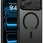 Mobile Phone Case iPhone 17 Pro [Compatible with MagSafe] Translucent Matte Magnetic Shockproof Anti-Fingerprint Protective Case 6.9 Inch Case, Black