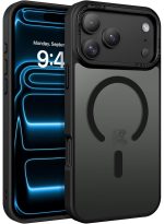 Mobile Phone Case iPhone 17 Pro [Compatible with MagSafe] Translucent Matte Magnetic Shockproof Anti-Fingerprint Protective Case 6.9 Inch Case, Black