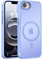 Mobile Phone Case iPhone 16e [Compatible with MagSafe] Translucent Matte Magnetic Shockproof Anti-Fingerprint Protective Case Case, Blue