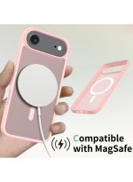 Mobile Phone Case iPhone Air [Compatible with MagSafe] Translucent Matte Magnetic Shockproof Anti-Fingerprint Protective Case Case, Pink - Image 3