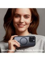 Mobile Phone Case iPhone 16 pro max [Compatible with MagSafe] Translucent Matte Magnetic Shockproof Anti-Fingerprint Protective Case Case, Black - Image 3