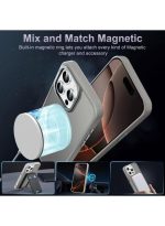 Mobile Phone Case iPhone 12 pro max 6.7 inch [Compatible with MagSafe] Translucent Matte Magnetic Shockproof Anti-Fingerprint Protective Case Case, Grey - Image 2