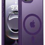 Mobile Phone Case iPhone 16e [Compatible with MagSafe] Translucent Matte Magnetic Shockproof Anti-Fingerprint Protective Case Case, Purple
