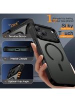 Mobile Phone Case iPhone 17 Pro [Compatible with MagSafe] Translucent Matte Magnetic Shockproof Anti-Fingerprint Protective Case 6.9 Inch Case, Black - Image 5