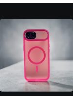 Mobile Phone Case iPhone Air [Compatible with MagSafe] Translucent Matte Magnetic Shockproof Anti-Fingerprint Protective Case Case, Bright pink - Image 4