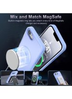 Mobile Phone Case iPhone 16e [Compatible with MagSafe] Translucent Matte Magnetic Shockproof Anti-Fingerprint Protective Case Case, Blue - Image 3