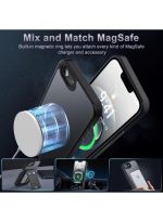 Mobile Phone Case iPhone 16e [Compatible with MagSafe] Translucent Matte Magnetic Shockproof Anti-Fingerprint Protective Case Case, Black - Image 2