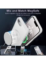 Mobile Phone Case iPhone 16e [Compatible with MagSafe] Translucent Matte Magnetic Shockproof Anti-Fingerprint Protective Case Case, Clear - Image 3